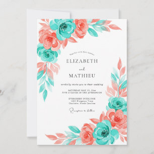 Invitación Boda de verano refrescante turquesa