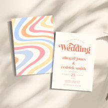 Boda de verano retro moderno Minimalista pastel