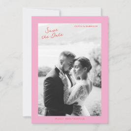 Invitación Boda de verano rosa Save the Date