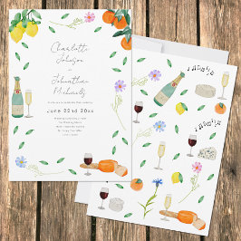 Invitación Boda de verano rústica con estilo boho chic y acua