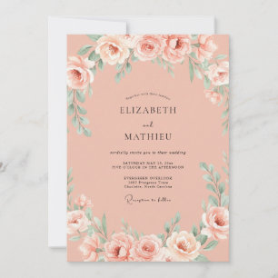 Invitación Boda de verano serena de coral