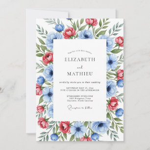 Invitación Boda de verano suntuosa con cielo carmesí azul
