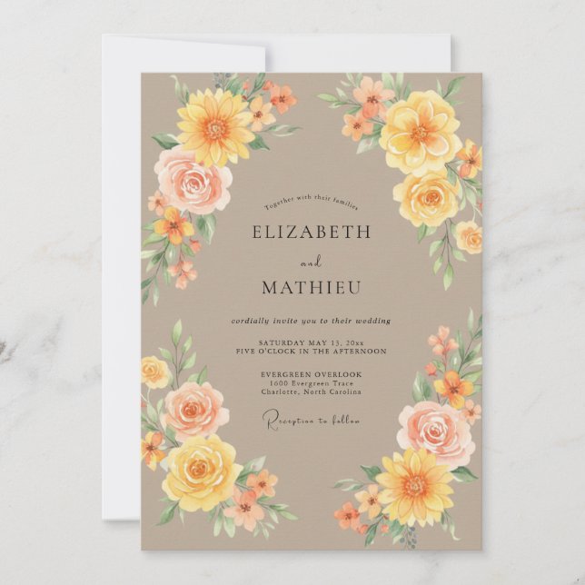 Invitación Boda de verano tan radiante (Anverso)