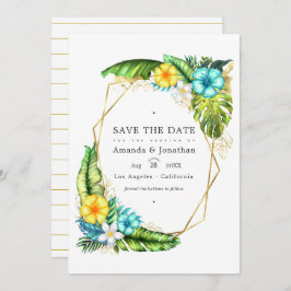 Invitación Boda de verano tropical geométrica Aloha foto