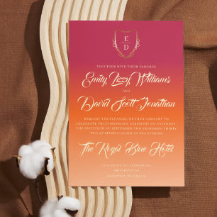 Invitación Boda de verano vibrante de caligrafía clásica