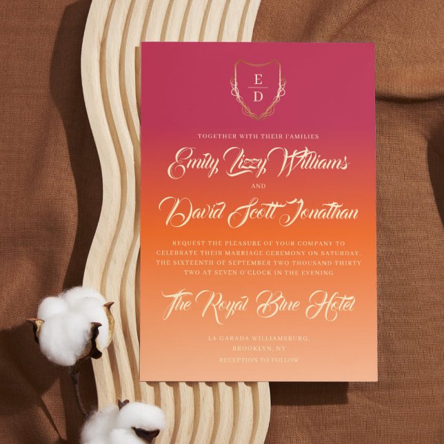 Invitación Boda de verano vibrante de caligrafía clásica (Subido por el creador)