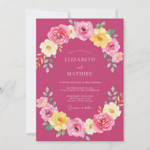 Invitación Boda de verano vibrante magenta