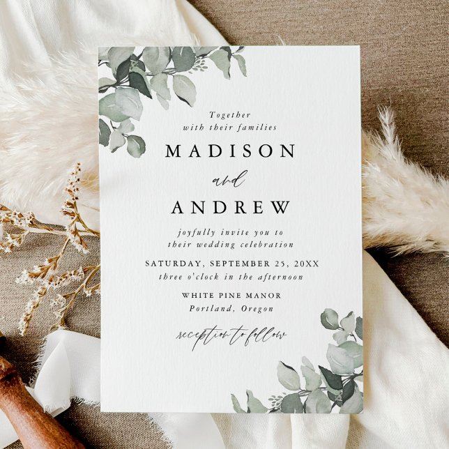 Invitación Boda de Verde Elegante Eucalipto (Subido por el creador)