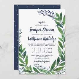 Invitación Boda de verde esmeralda