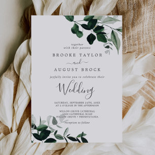 Invitación Boda de verde esmeralda