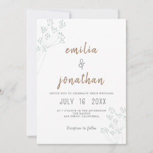 Invitación Boda de Verde Floral