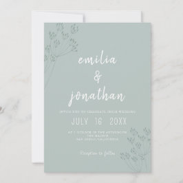 Invitación Boda de verde floral
