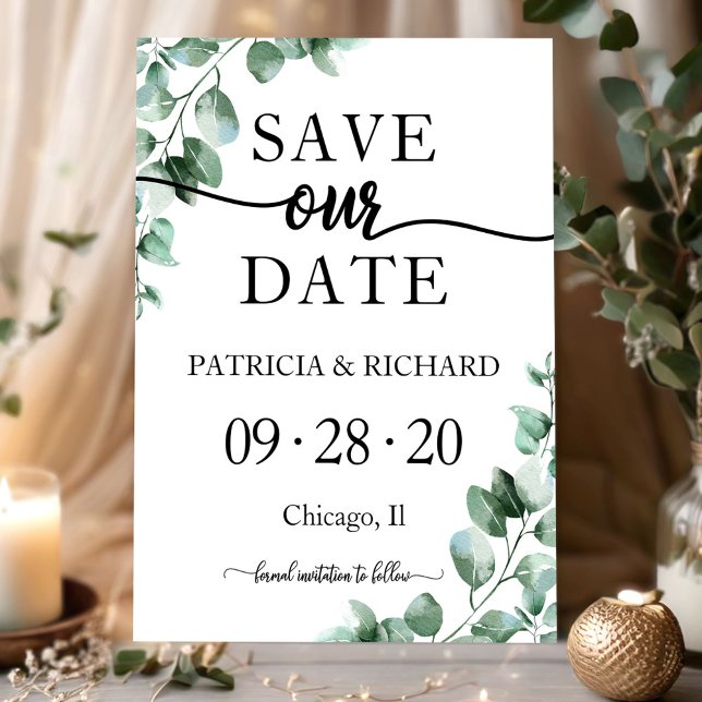 Invitación Boda de Verde Guardar la Fecha (Subido por el creador)