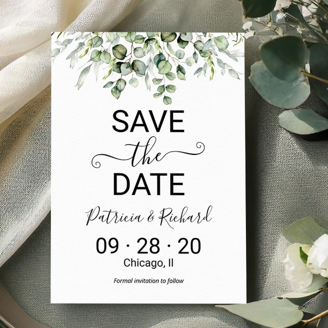Invitación Boda de Verde Guardar la Fecha (Subido por el creador)