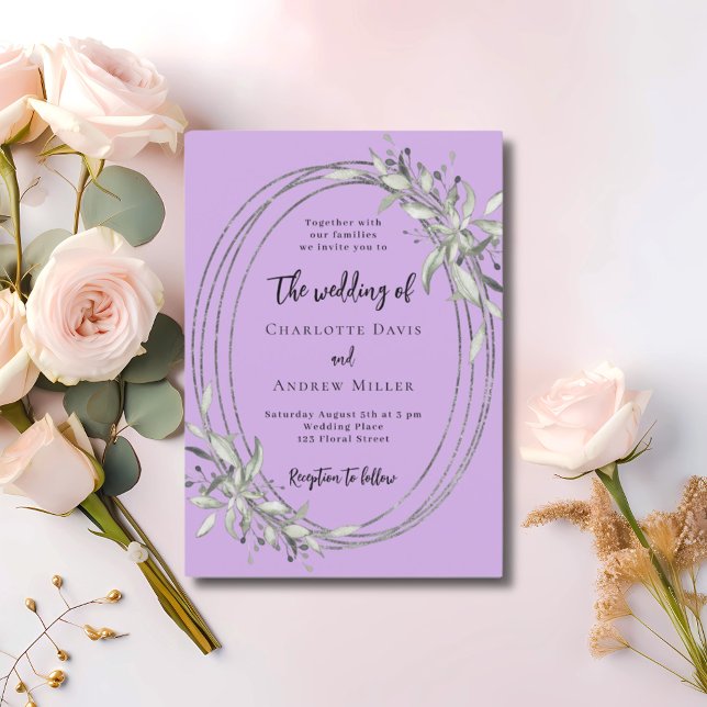 Invitación Boda de verde lavanda (Subido por el creador)