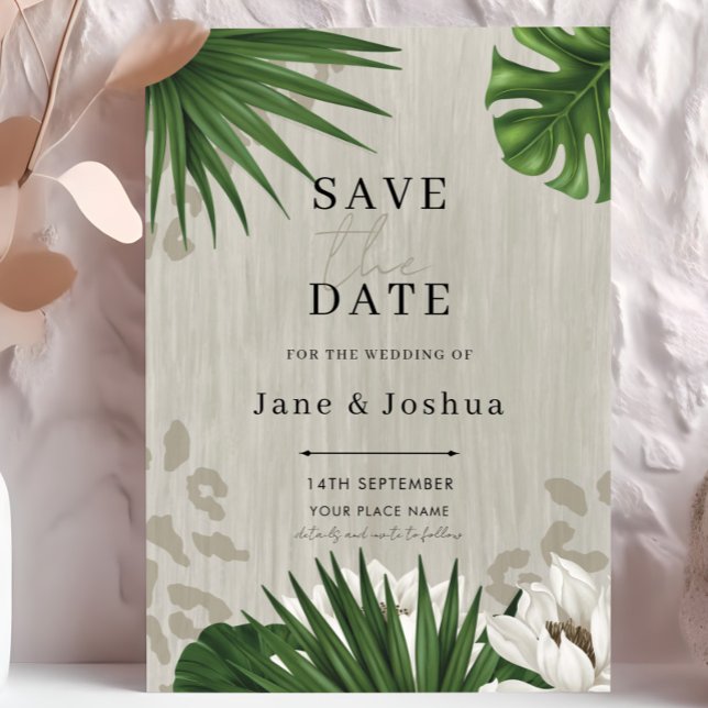Invitación Boda de Verde Tropical Guardar la Fecha (Subido por el creador)