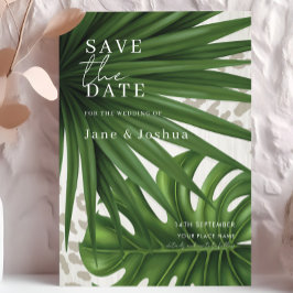 Invitación Boda de Verde Tropical Guardar la Fecha