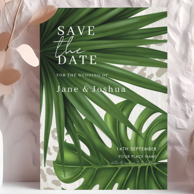Invitación Boda de Verde Tropical Guardar la Fecha (Subido por el creador)