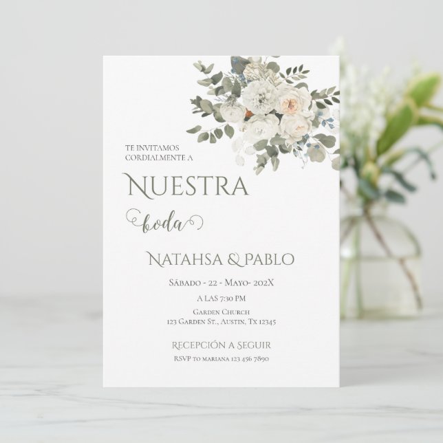 Invitación Boda de Verdemia de España (Anverso de pie)