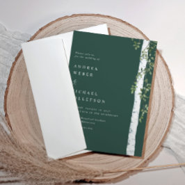 Invitación Boda de Verdes Álamo Árbol de Abedul Esmeralda