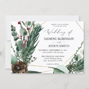 Invitación Boda de Verdor de Invierno y Pino 2