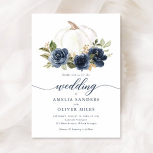 Invitación Boda de verdor de la piel de calabaza azul de la M