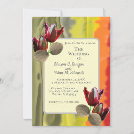 Invitación Boda de verdor de tulipanes florales en el jardín 