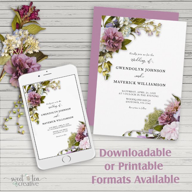 Invitación Boda de verdor floral primavera (Subido por el creador)