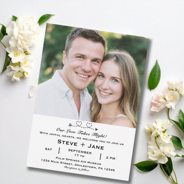 Invitación Boda de Viaje Boho Elegante Foto Personalizada (Subido por el creador)