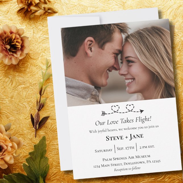 Invitación Boda de Viaje Boho Elegante Foto Personalizada (Subido por el creador)
