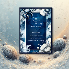 Invitación boda de vibración de la costa azul a salvo la fech