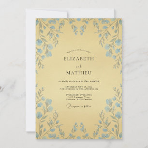 Invitación Boda de Vid Amarillo Mantecoso