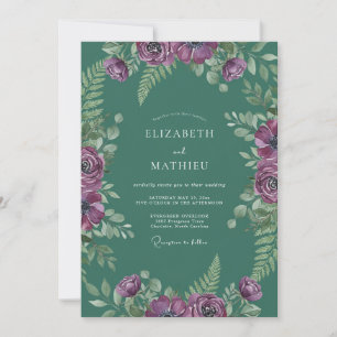 Invitación Boda de Vid Améthyst Teal Profundo