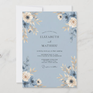 Invitación Boda de Vid Azul Champán