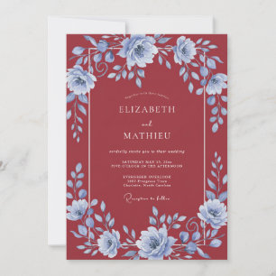 Invitación Boda de Vid Azur Carmesí