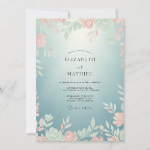 Invitación Boda de Vid Coral Acuática