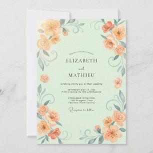 Invitación Boda de Vid de Albaricoque Menta