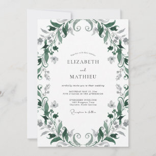 Invitación Boda de Vid de Esmeralda Oscura