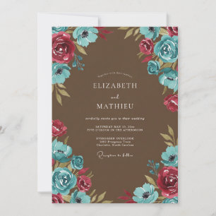 Invitación Boda de Vid de Frambuesa de Chocolate