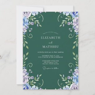 Invitación Boda de Vid de Lavanda Esmeralda