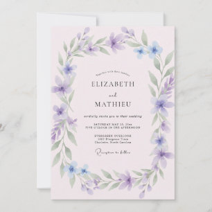 Invitación Boda de Vid de Lila Periwinkle