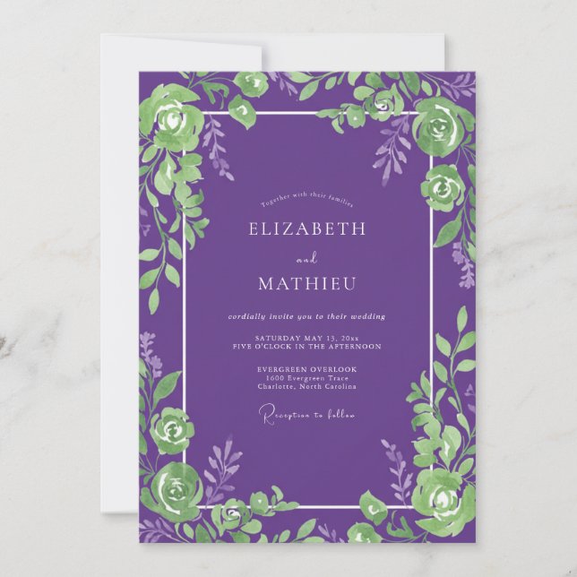 Invitación Boda de Vid de Lima Amatista (Anverso)