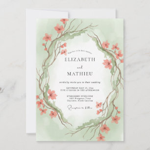 Invitación Boda de Vid de Menta Albaricoque