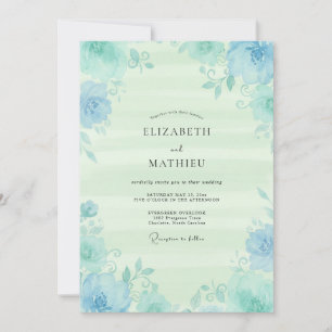 Invitación Boda de Vid de Menta Espuma de Mar