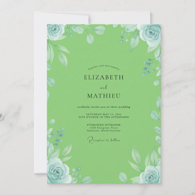 Invitación Boda de Vid de Menta Lima (Anverso)