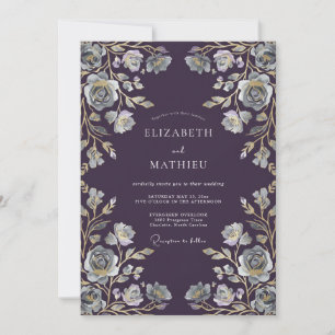 Invitación Boda de Vid de Plata Ciruela