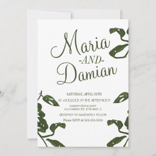 Invitación Boda de Vid de Queso Monstera Tropical