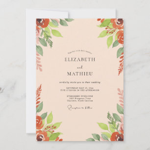 Invitación Boda de Vid de Salvia Ámbar