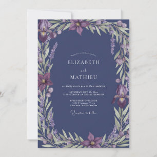 Invitación Boda de Vid Indigo Lavanda