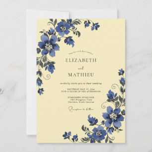 Invitación Boda de Vid Indigo Mantequilla